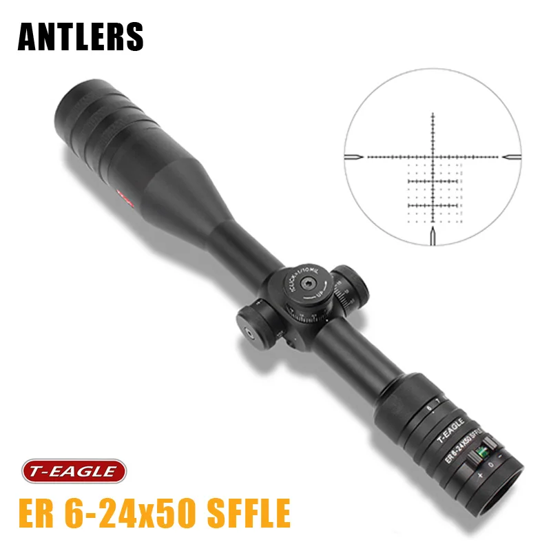 T-EAGLE ER 6-24x50 SFFLE Riflescope первый фокусный прицел с духом уровень тактический прицел дальность винтовки Охота прицел