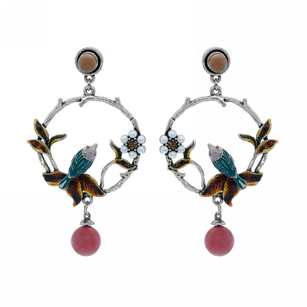 

E0111 Luxury Cubic Zirconia Drop Earring With Gem Stone Sweet Style Earrings with Gem Stone Fashion Women Jewelry