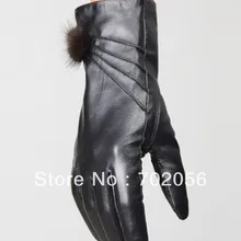 Винтажные женские меховые перчатки из натуральной козьей кожи, кожаные перчатки#3117