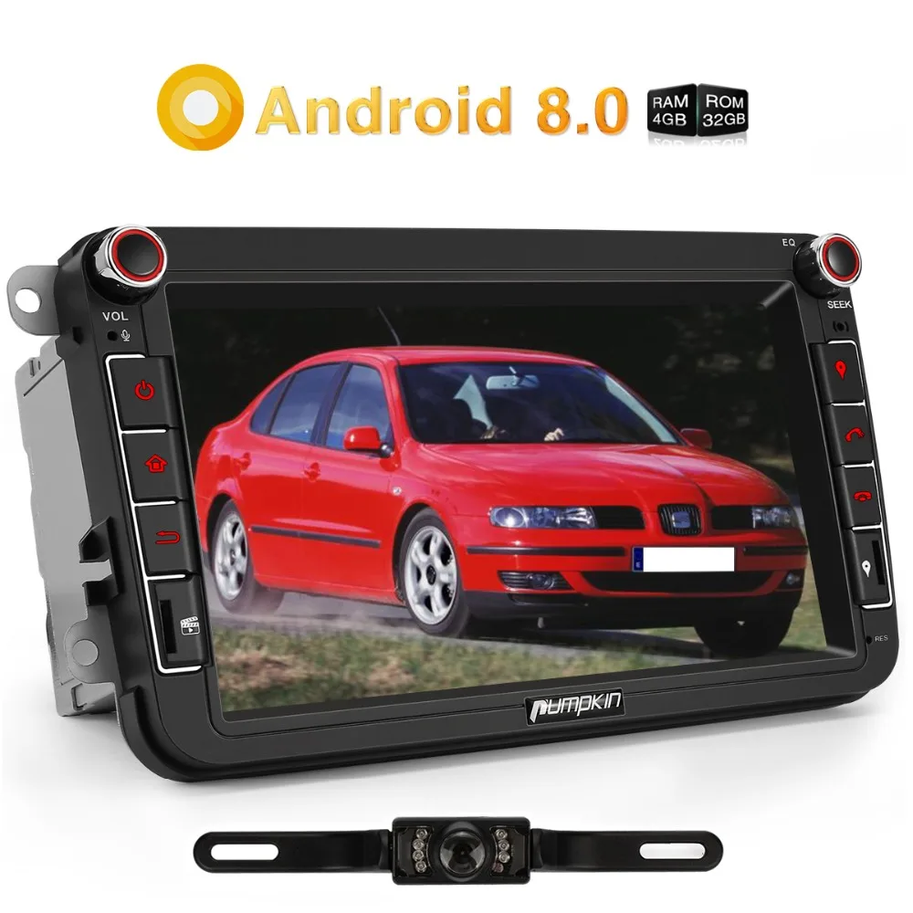 

Pumpkin 2 Din 8" Car Radio 4GB RAM Android 8.0 GPS Navigation Car Stereo Audio For VW/Skoda/Seat/Golf Radio Video Player NO DVD
