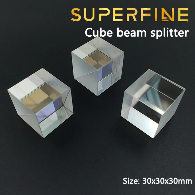

Superfine 30x30mm Optical Glass Cube Dichroic Dispersion Beam Splitter Prism for Spectrometer Experiment Prisma