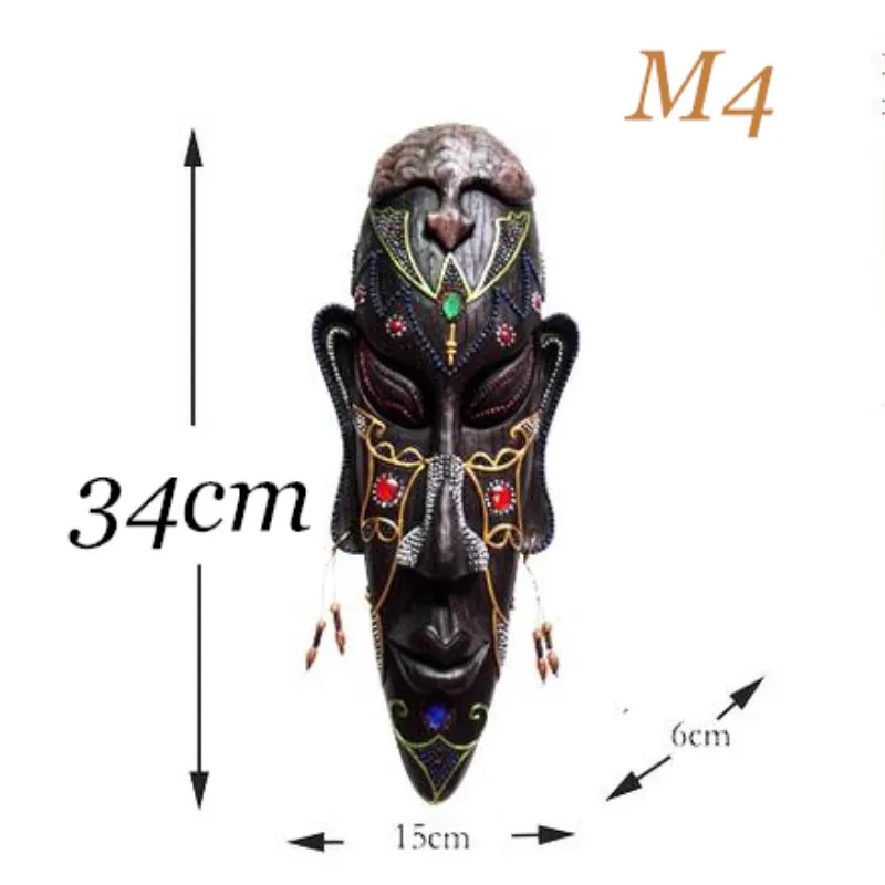 Африканские фигурки, маска, подвесная, креативная, бытовая, KTV, баров, крыльца, украшение, изделия из смолы, винтажное, религиозное, украшение для дома - Цвет: As picture shown