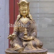 Тибетский Эзотерический Буддизм Бронзовый Gild Кагью Секта Красные Шапки Падмасамбхава статуя