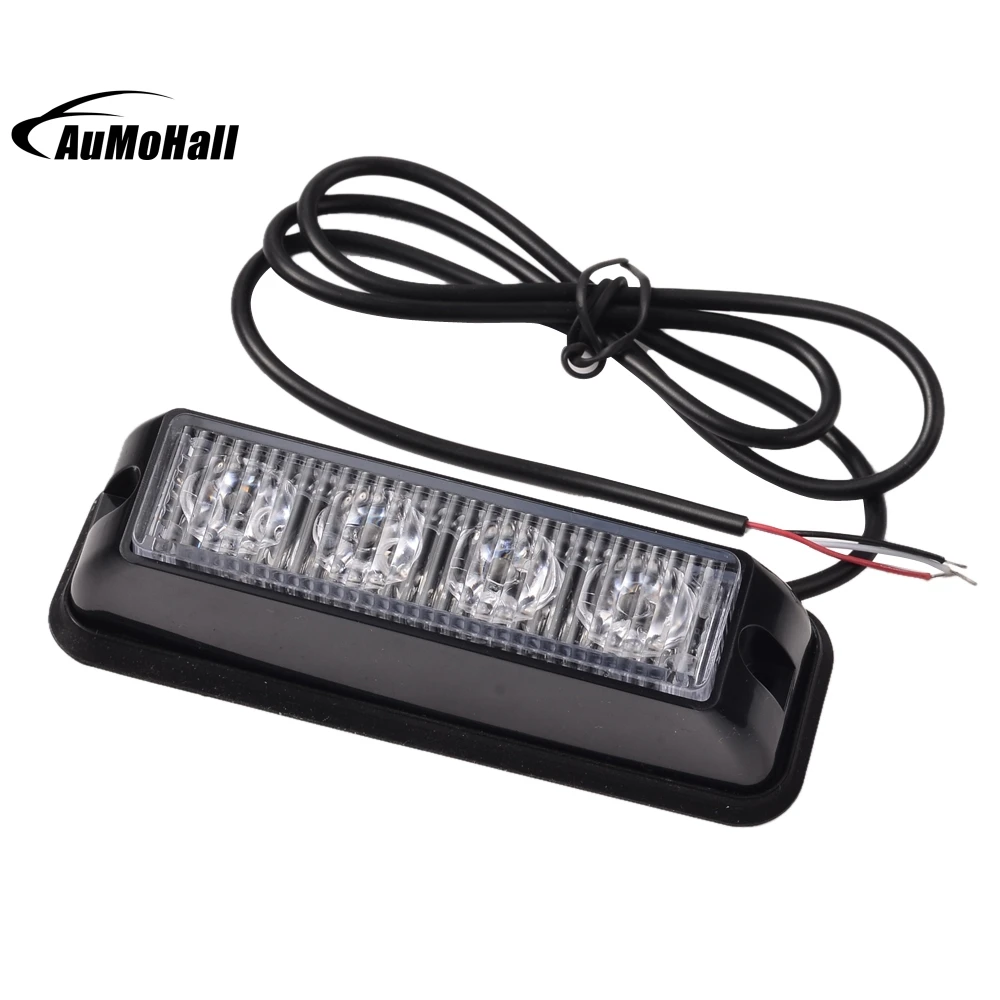 4 LED Emergency Vehicle Side Marker Grille Flash Strobe Light 4W