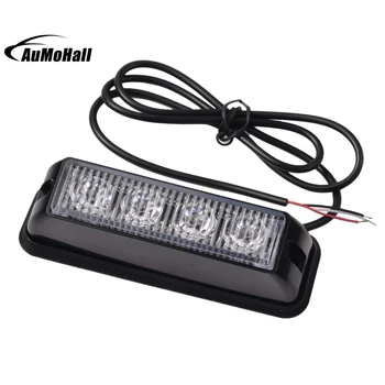 

4 LED Emergency Vehicle Side Marker Grille Flash Strobe Light 4W SideMarker Lights Red White