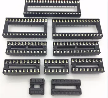 

200PCS IC Socket DIP SIP Chip Socket Pin 2.54mm Pitch 6/8/14/16/18/20/24/28Pin 24/28/32/40Pin Wide IC Socket Adapter Solder Type