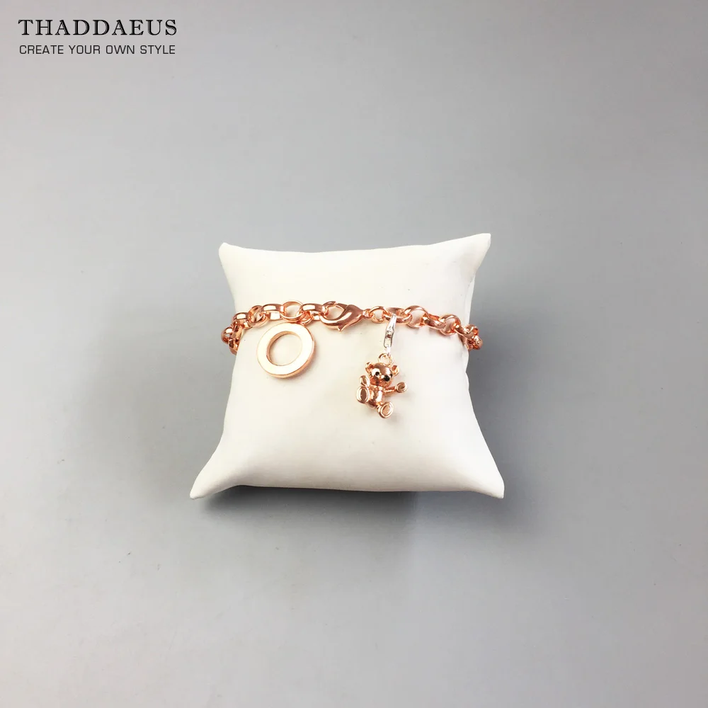 Браслеты с шармами и звеньями модный подарок для женщин из розового золота 2017