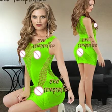 Горячее Эротическое белье размера плюс, сексуальное мини-платье, вязаное крючком платье, полупрозрачное нижнее белье, сорочка, ночная рубашка, костюмы W093