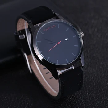 

2018 Fashion Casual Mens Watches Brand Luxury Leather Business Military Quartz-Watch Mens Calendar Wristwatch Relogio Masculino