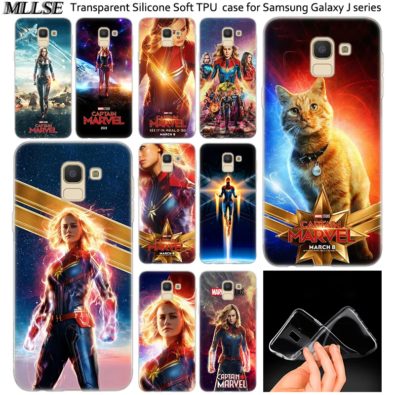 

Hot Captain Marvel Soft Silicone Case For Samsung Galaxy J2Pro J4 J6 J8 2018 J3 J5 J7 2016 2017EU Prime CORE Plus Fashion Cover