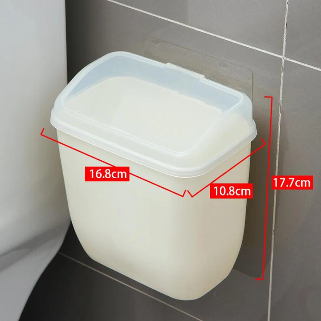 Wall Mounted Wastebasket Trash Can For Bathroom, Kitchen, Office Garden Decor