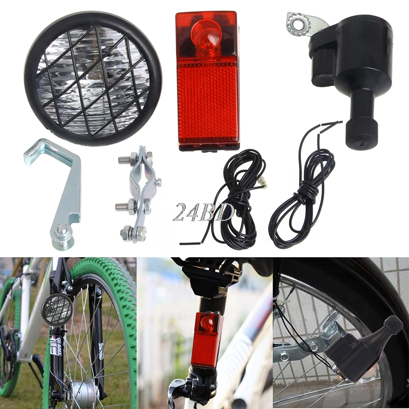 

Motorized Bike Bicycle Friction Generator Dynamo Head Tail Light Acessories D11