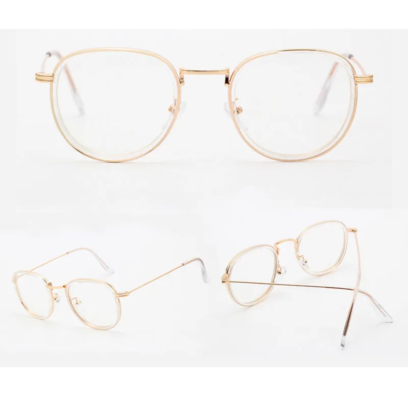 Новые анти-очки антиблик Простые Стеклянные очки Модные женские металлические+ пластиковые очки с ободковой оправой красочные оптические oculos de grau