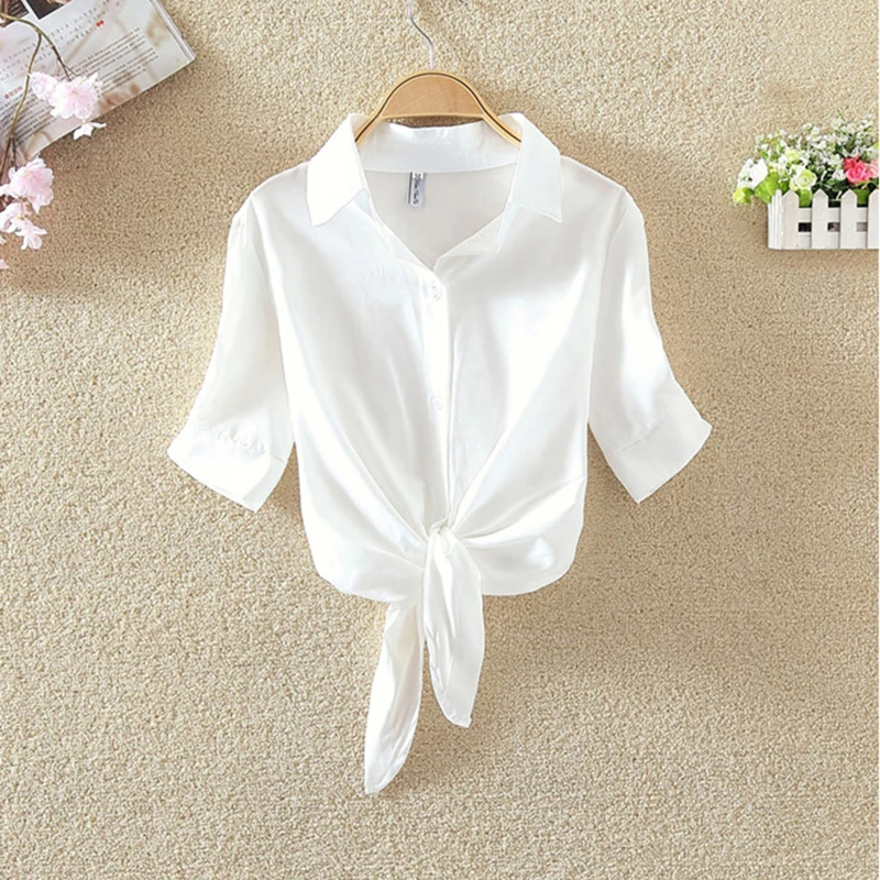 Nueva blusa de chifón de verano 2018 para Mujer, de talla grande blusa de chifón, camisa Casual de manga corta, Ropa blanca, Blusas femeninas Nueva blusa de chifón de verano 2018 para Mujer, de talla grande blusa de chifón, camisa Casual de manga corta, Ropa blanca, Blusas femeninas