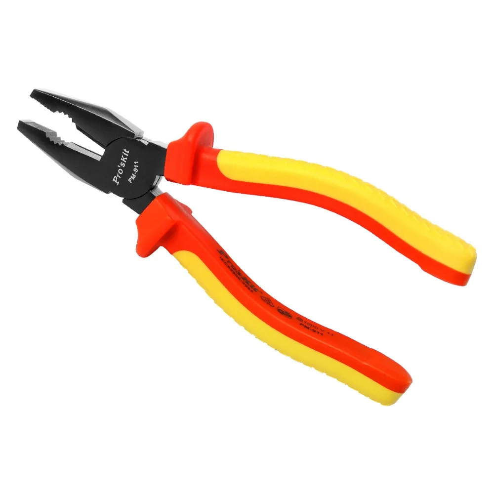 

Pro'skit PM-911 Insulated Combination Plier Cable Cutter Wire Stripper Multitool Crimping Hand Tools