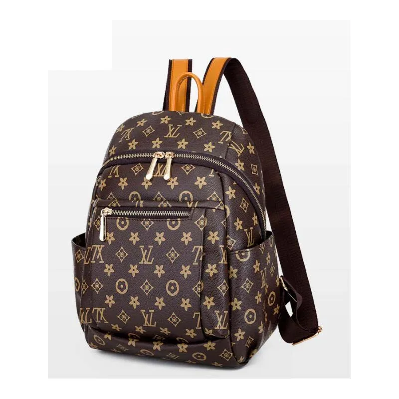 

European and American fashion printing letters women's shoulder bag handbag pu female bag Mummy bag backpack baby out of care
