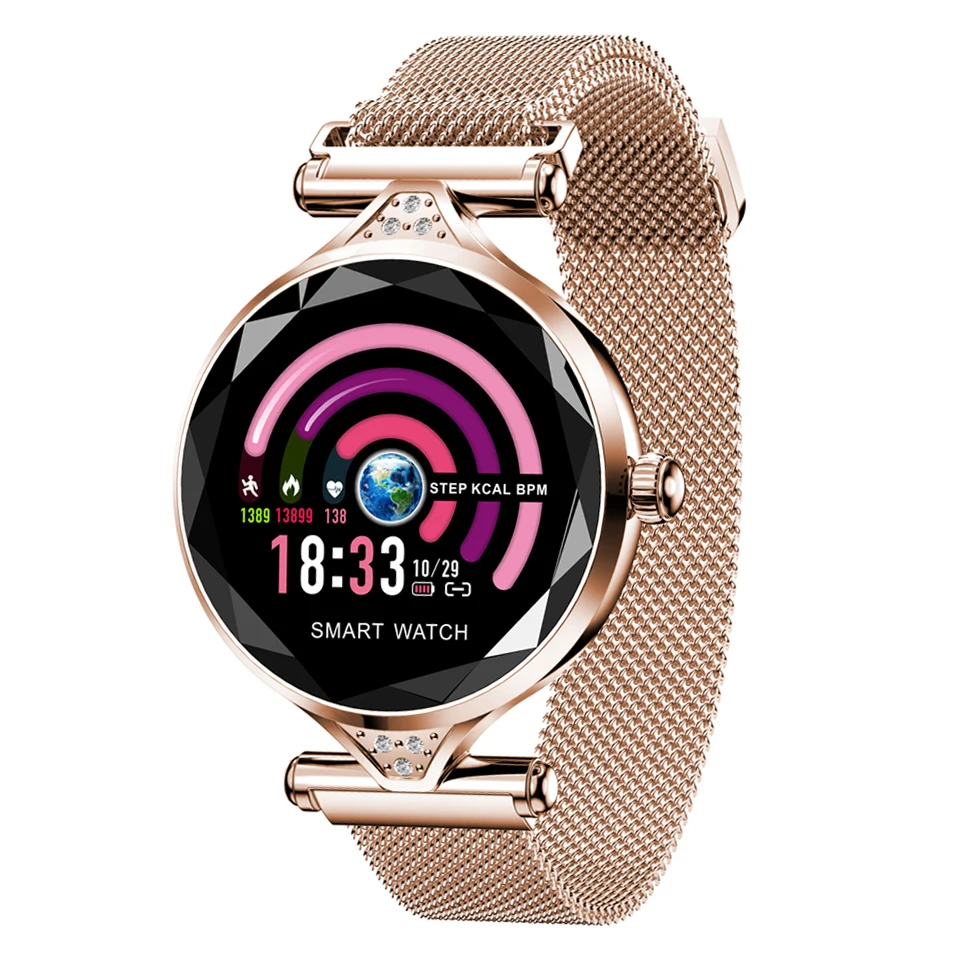 

Steel Strap Smart Watch Women Waterproof Smartwatch Ladies Bluetooth Wristwatch Heart Rate Fitness Clock for Android IOS Phone