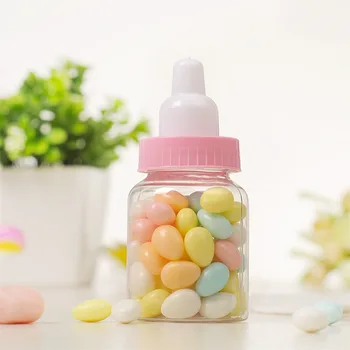 

Cartoon Milk bottle Shape Candy Box Plastic Mini Transparent Box Creative Storage Candy Box Package birthday