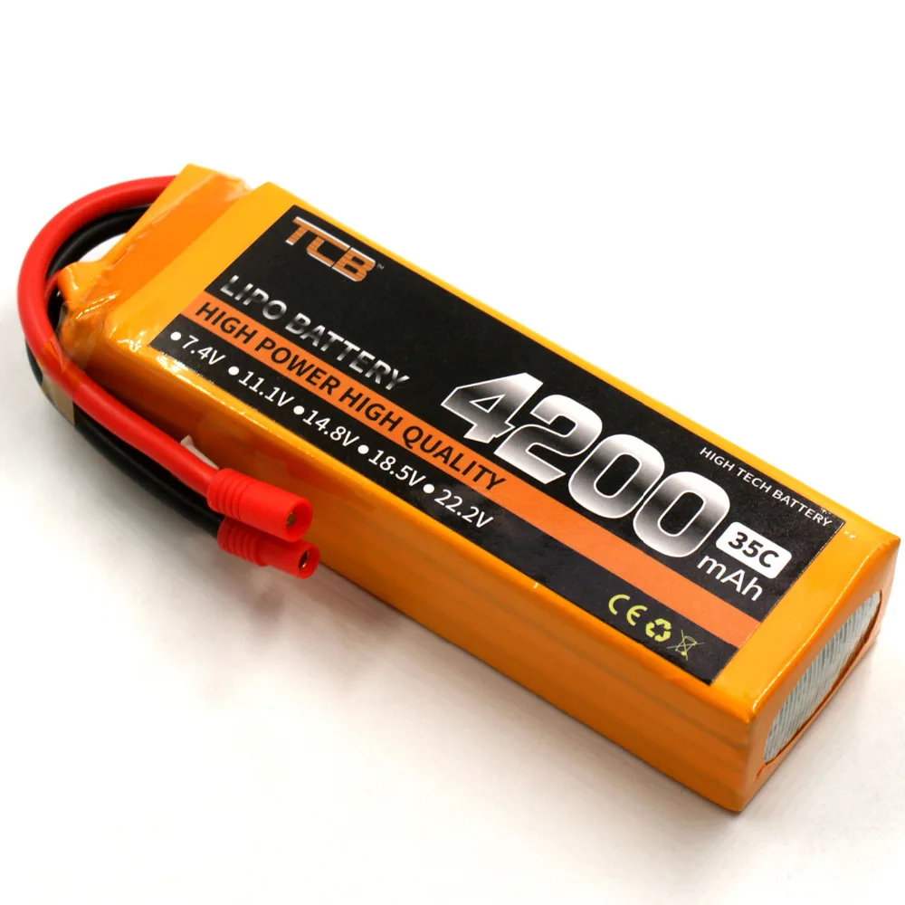 TCB LiPo font b Battery b font 18 5V 4200mAh 25C 5S T XT60 plug high