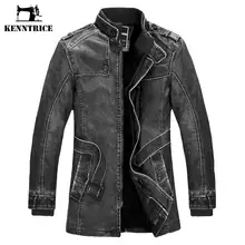 Kenntrice, новинка, длинные кожаные пальто в детективном стиле, мужские Базовые пальто, кожаные куртки, Тренч, Брендовое пальто из овчины, Jaqueta Couro