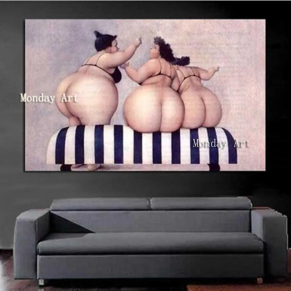 Large-Cartoon-Canvas-Painting-Handpainted-Abstract-Figure-Oil-Paintings-Sexy-Plump-Women-Hips-Picture-Modern-Home (1)