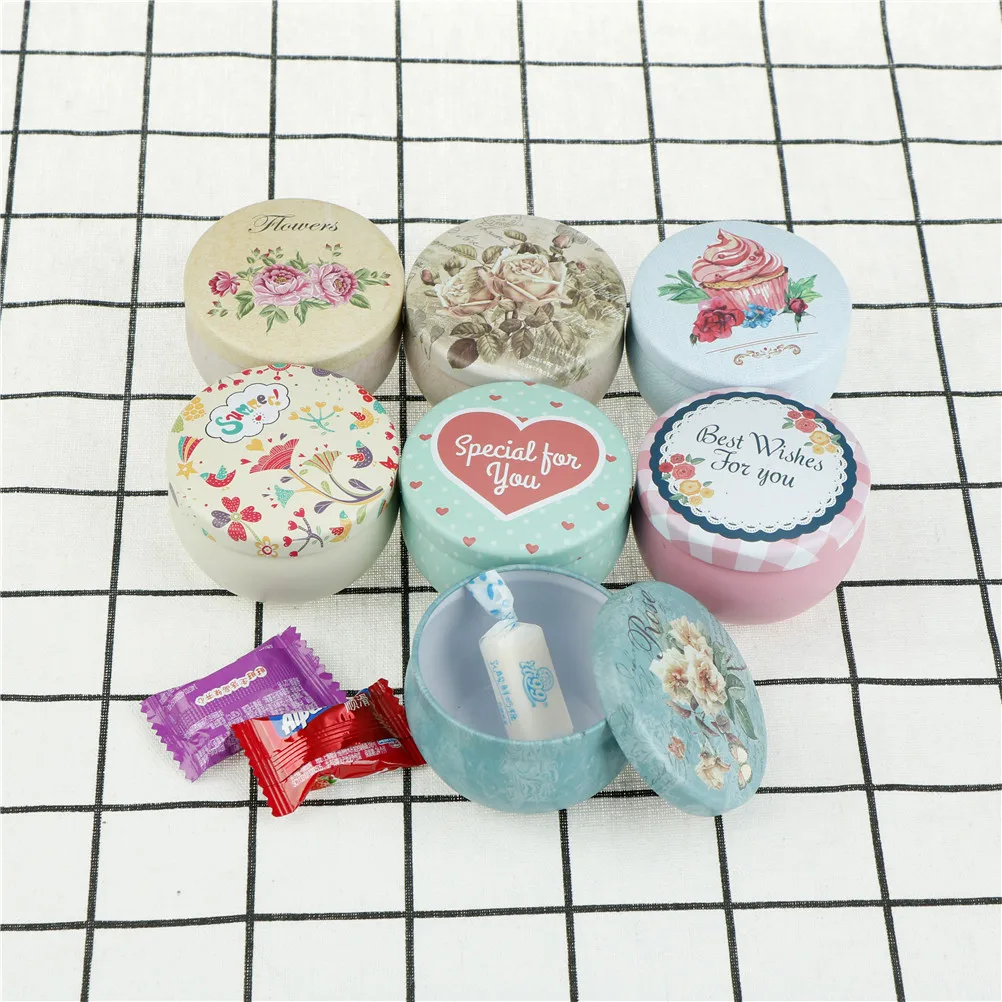 

New Retro Flowers Tea Caddy Receive Box Europe type style Box Wedding Favor Tin Box Candy box Organizer Container