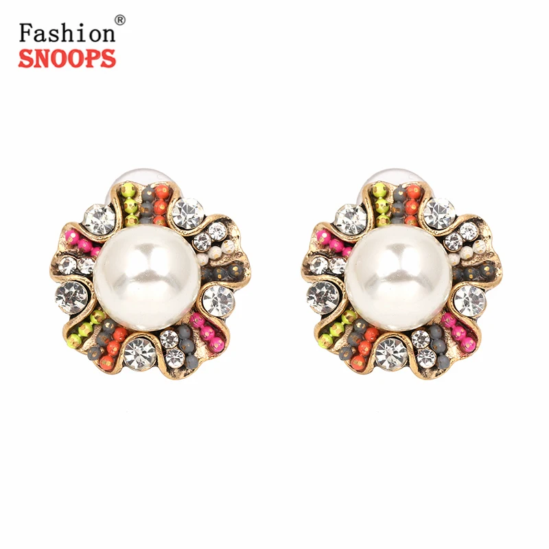 

New Arrival Women's Fashion Earrings Brand Sweet Metal With Simulated Pearl Earring For Women Girls
