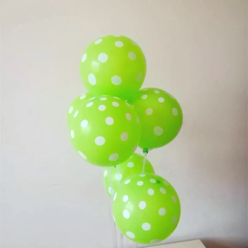 

Polka Dot Fruit Green Balloons 50pcs/lot12 Inch 2.8g Round Latex Balloon Wedding Decoration ballon Birthday Party Supplies toys
