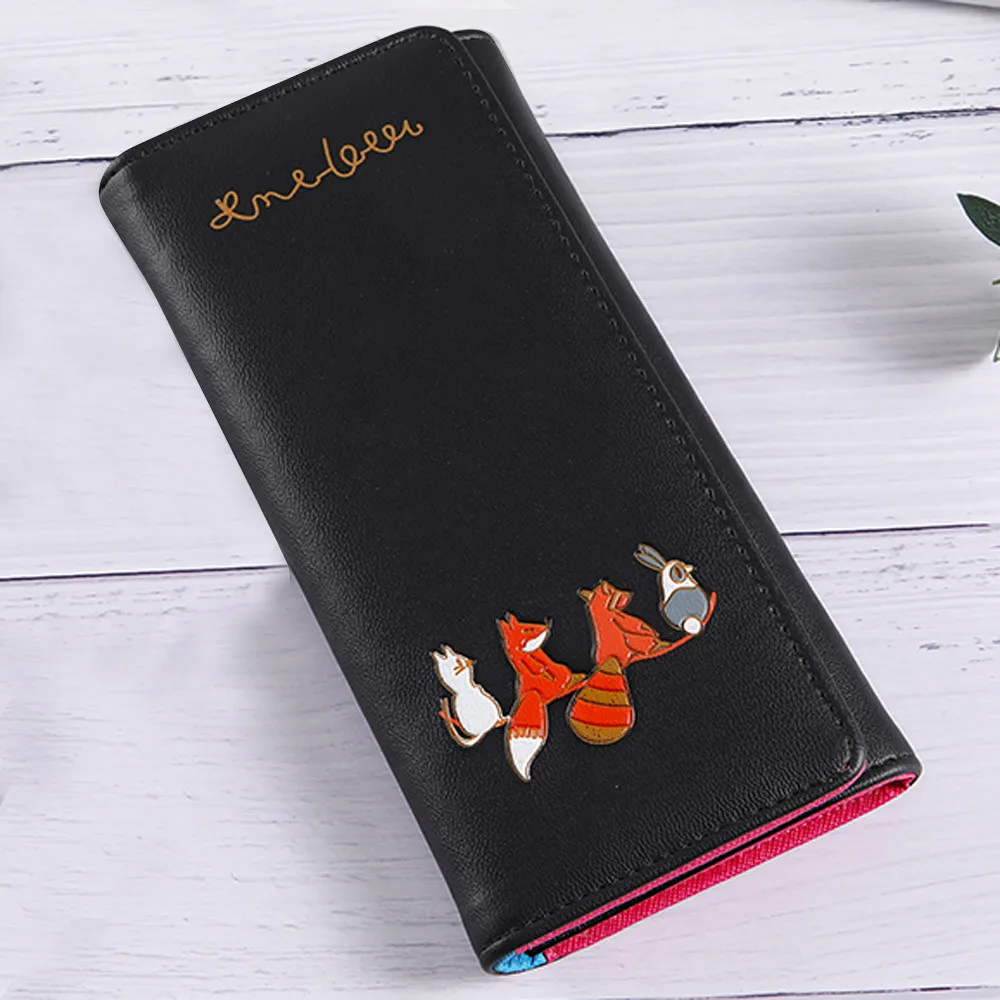 Aelicy женский кошелек с милыми мультяшными животными длинный кожаный женский клатч портмоне на застежке-молнии кошелек держатель для карт для девочек