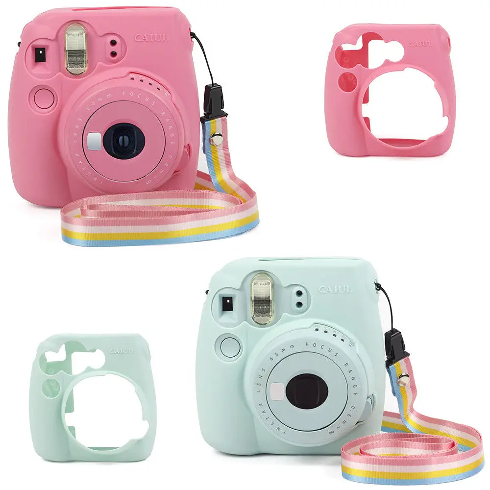 Для камеры Fujifilm Instax Mini 8 Mini 9 из искусственной кожи цветной чехол для камеры Instax Mini с ремешком на плечо прозрачный чехол с кристаллами