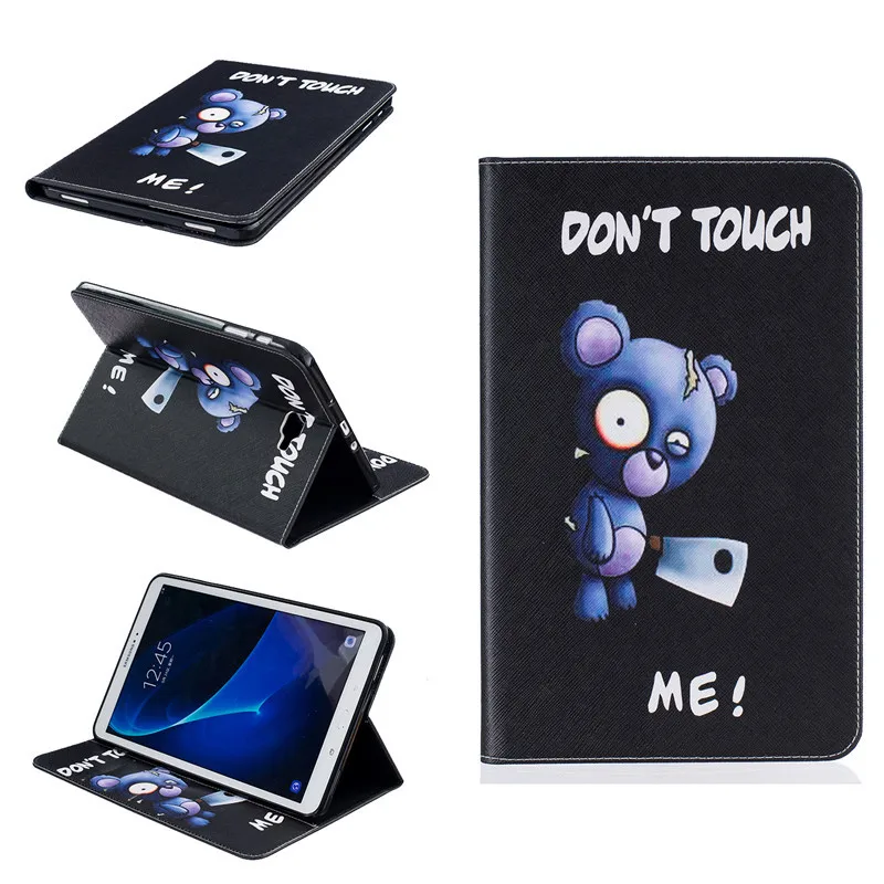 For Samsung Galaxy Tab A 10.1 Case T580T585SM-T580T580N Case Tablet Cover Print Folio PU Leather Wallet Protective Shell Bag (58)