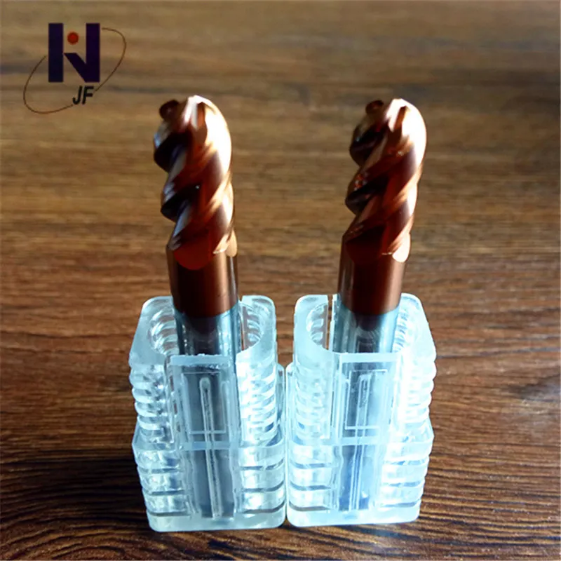 

JF gen serise 5pcs/set R2.5*10*D5*75*4F Solid Carbide 4 Flutes Ball Nose End Mill, Metric,TiXCo Coated For Hard Steel