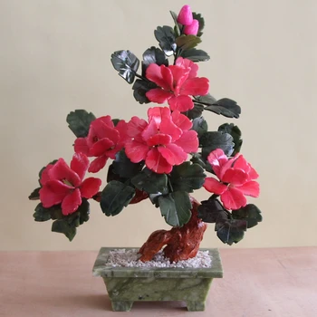 

5 small jade bonsai peony jade ornaments jewelry creative gifts crafts Home Furnishing living room
