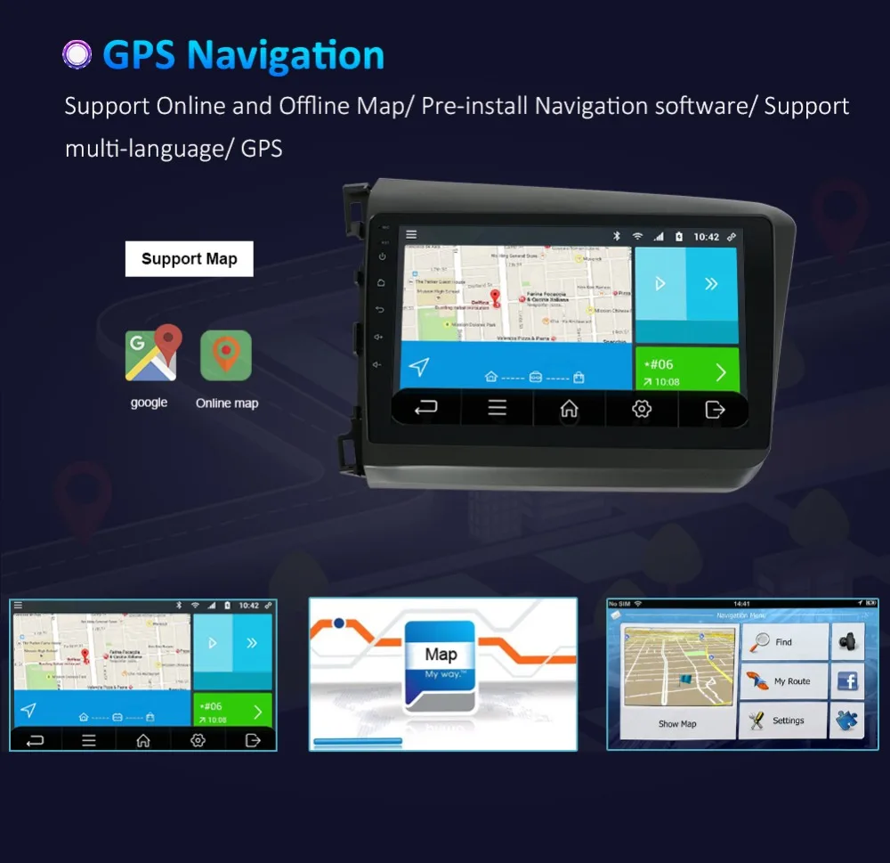 Perfect Bosion Android 9.0 Car DVD Player GPS Navigation Multimedia For Honda Civic Radio 2012-2Z015 car stereo 2 din Video multimedia 13