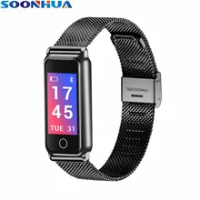 SOONHUA Y8 смарт-браслет Нержавеющая сталь браслет Сенсорный экран Водонепроницаемый сердечного ритма крови Давление для отображения данных по содержанию кислорода в крови группа
