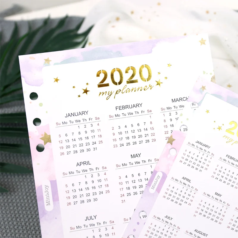 Fromthenon 2020 год календари делитель Главная страница акварель пополнения для спираль планировщик A5A6 дневник интимные аксессуары школы