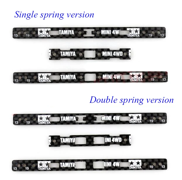 

Free Shipping Self Made DIY Tamiya Mini 4WD RC Car Spare Part 15495/15497 Carbon Fiber Front Plate With Single/Double Spring