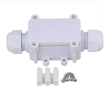 

White Outdoor Mini 1 In 1 Out Cable Wire Connectors Junction Box IP68 Waterproof with Terminal