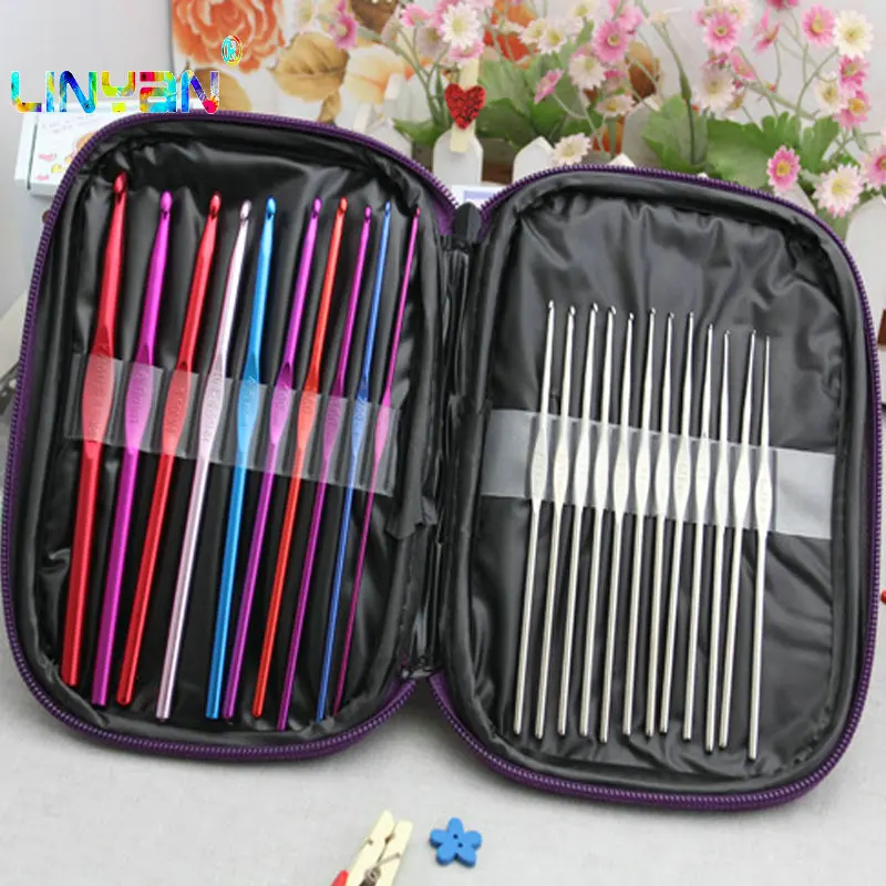 

Color sweater needle Silver metallic crochet 22 root crocheted holster Weaving tools sell like hot cakes Random delivery t4