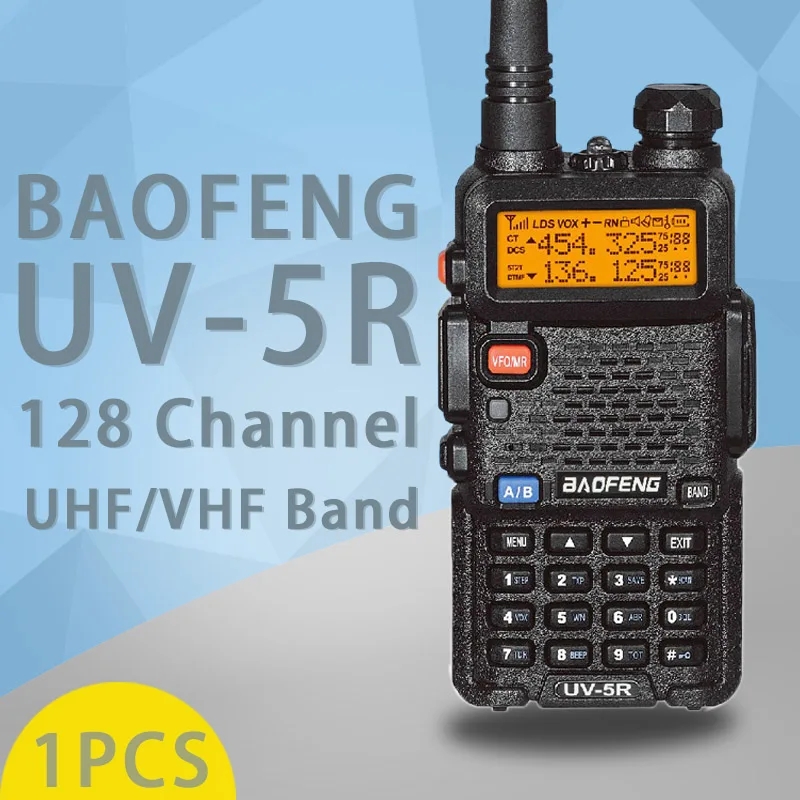 (1 PCS)Baofeng UV5R Ham Two Way Radio walkie talkie Dual-Band Transceiver (Black)