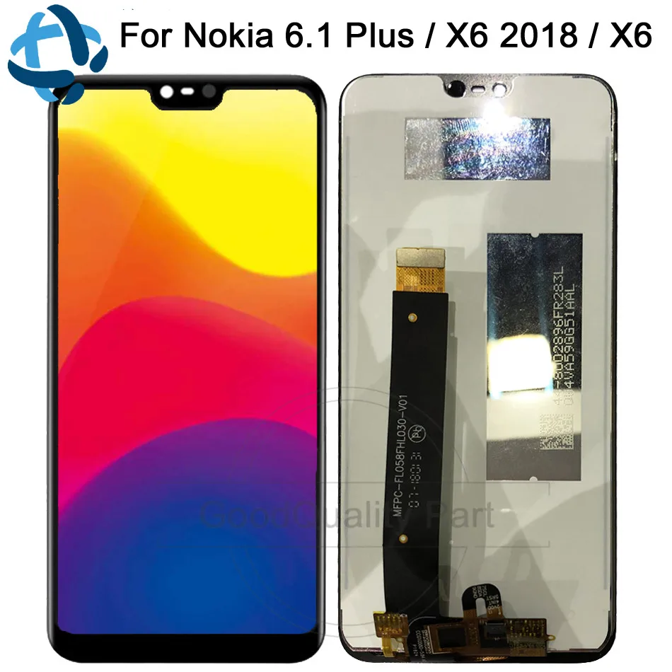 

New 5.8"For Nokia X6 2018 LCD Display+Touch Screen Digitizer Assembly TA-1099 TA-1109 For Nokia X6 6.1 plus LCD Replacement