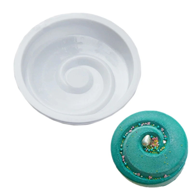 Round Vortex Spiral Shaped Silicone Cake Molds