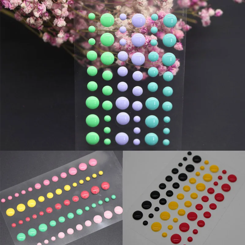 

Self Adhesive Photo Album DIY Crafts Scrapbooking Office School Supplies Sprinkles Enamel Dots Card Making Decor Resin Sticker