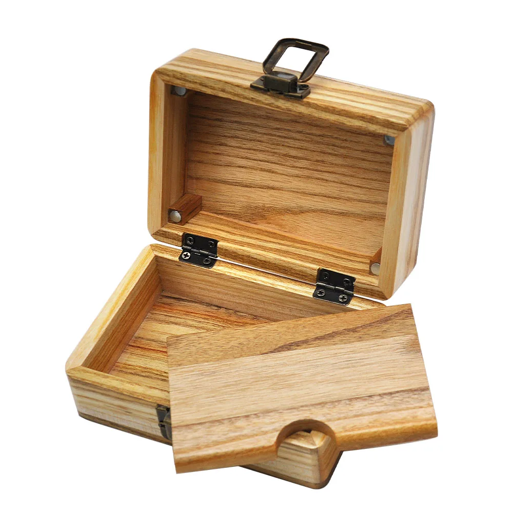 HORNET Natural Handmade Wooden Smoking Stash Case Box 63*87*121MM Big Volume Crude Wood Tobacco Herb Box Smoke Pipe Accessories