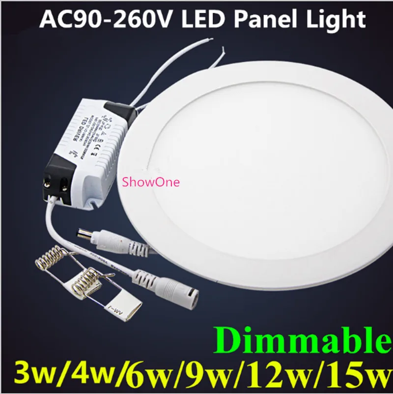

Dimmable Ultra thin Design 3W 4W 6W 9W 12W 15W 18W LED SMD 2835 Ceiling Recessed Grid Downlight / Slim Round Flat Panel Light