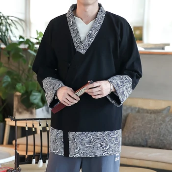 

Traditional Chinese Clothing For Men 2019 New Male Asian Clothes Kimono Cardigan Men Yukata Haori Japanese Pajamas Mens FF2035