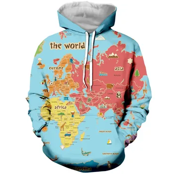

PLstar Cosmos Fashion Hoodies 3d Funny World Map Printed Men Women Hoodie Casual Sweatshirt Tracksuit Unisex Pullover Streetwear