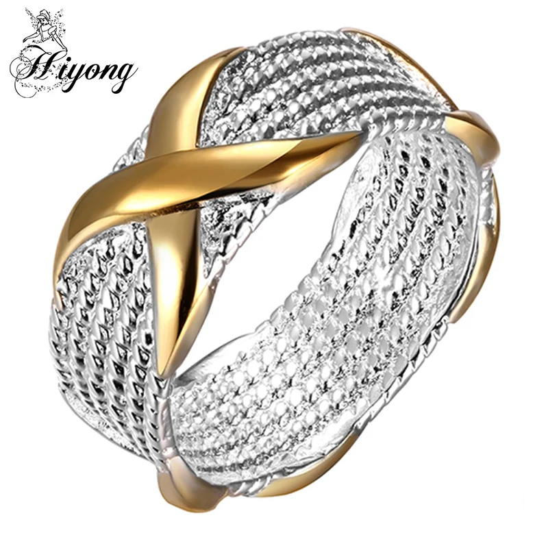 Hiyong Мода филигрань x кольцо игристых Jewellery Свадебные Кольца с Книги по искусству