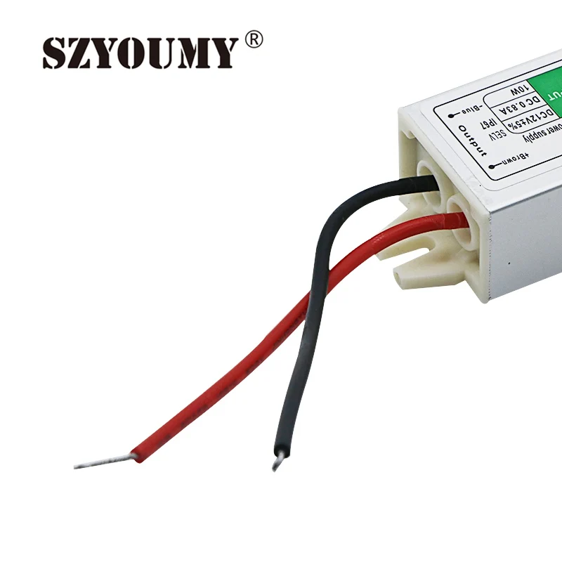 SZYOUMY хорошее качество DC 12V 10W Водонепроницаемый IP67 Светодиодный драйвер адаптер
