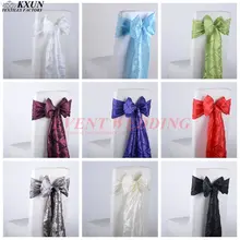 25 шт в партии тафты пинтак стул с поясом-бабочкой чехлы для стульев лента для украшение для свадьбы